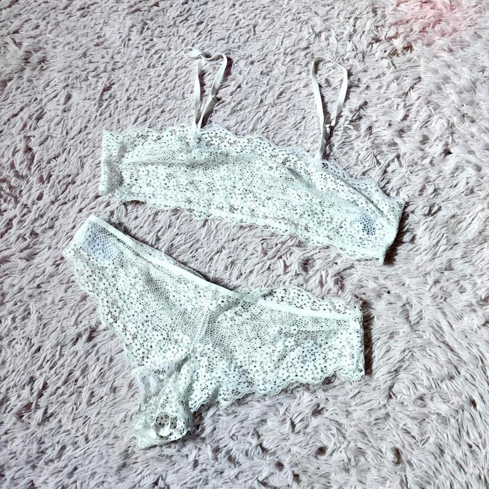 White Lace Angel Core Bridal Fairy Goddess Sexy Ruched Lingerie Set Womens XXL